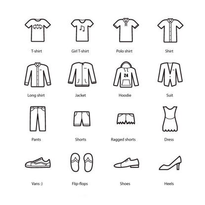 Clothes Icons AI Vector