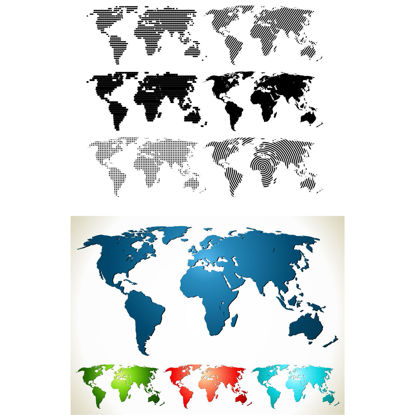 World Maps Collection AI Vector