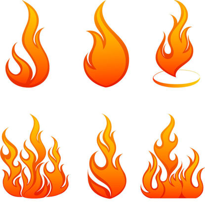 Many Flames Icons AI Vector