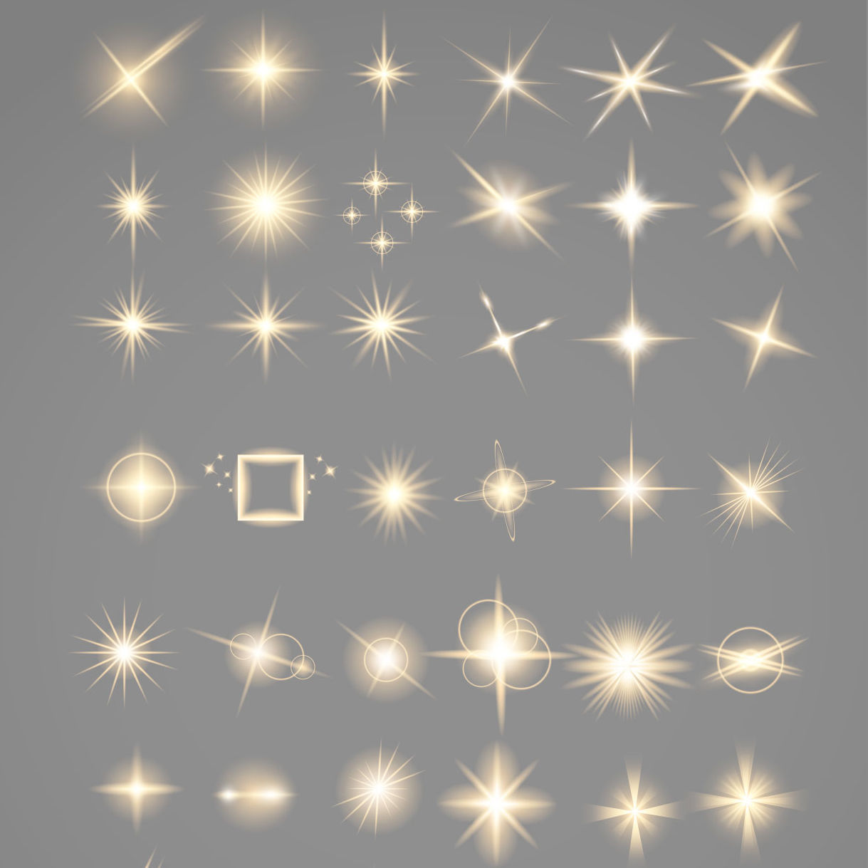 Various Star Light Icons AI