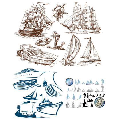 Hand Drawing Ships Graphic Design Elements AI Vector