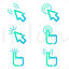 Clicking Graphic Icons AI Vector