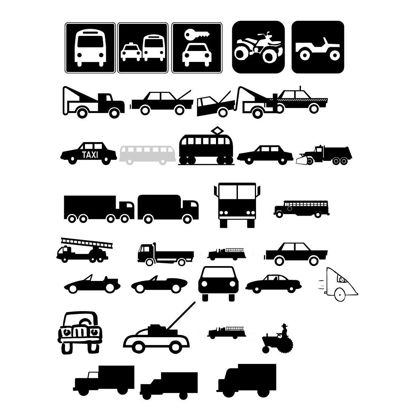 Icons Of Automobiles AI Vector