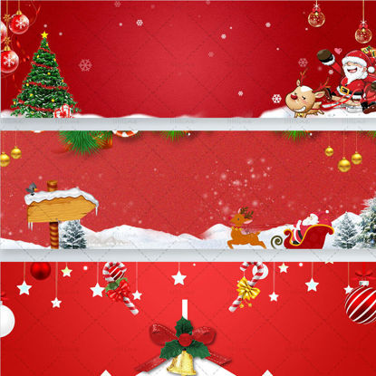 Christmas Banner psd Christmas tree  santa  snow ornaments 