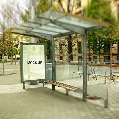 photorealistic poster mock up outdoor