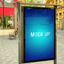 photorealistic poster outdoor lighting box mock up