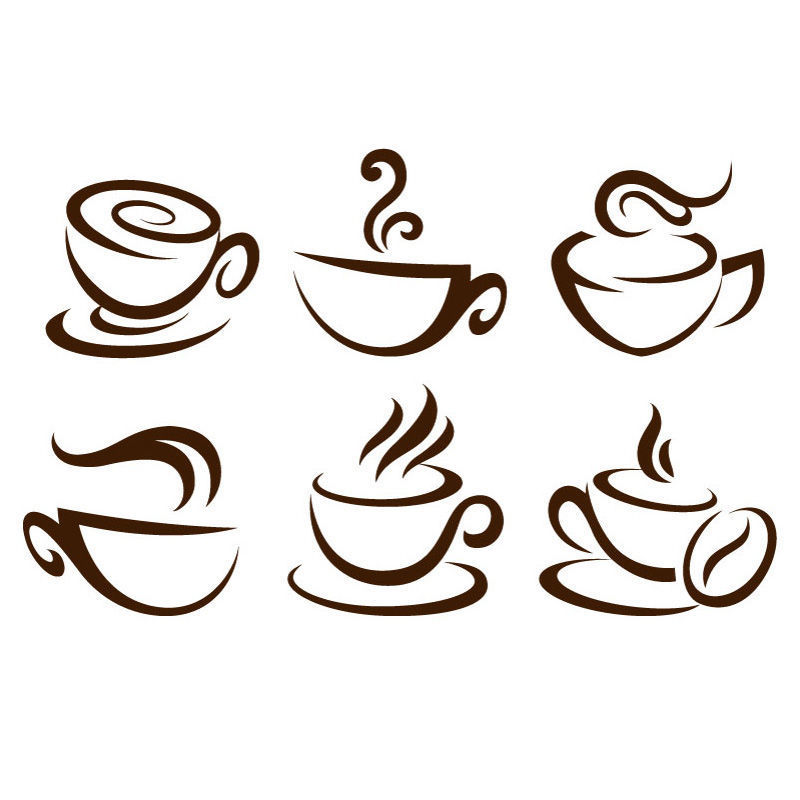 6 Coffee Design Icons AI vector