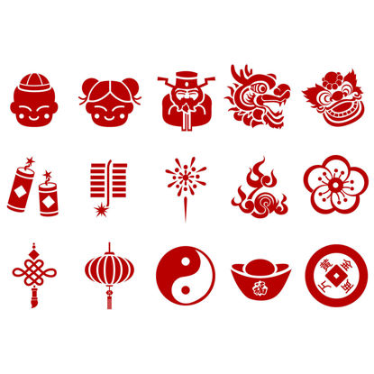 Chinese Spring Festival Graphic Elements AI Vector