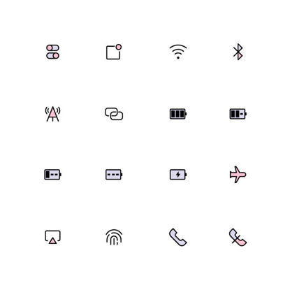 Mobile Phone Function Icons AI Vector