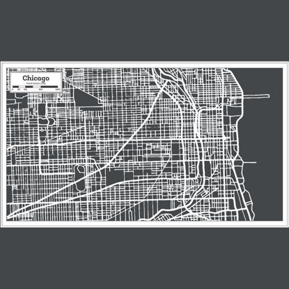 Hand Drawn Chicago Map AI Vector