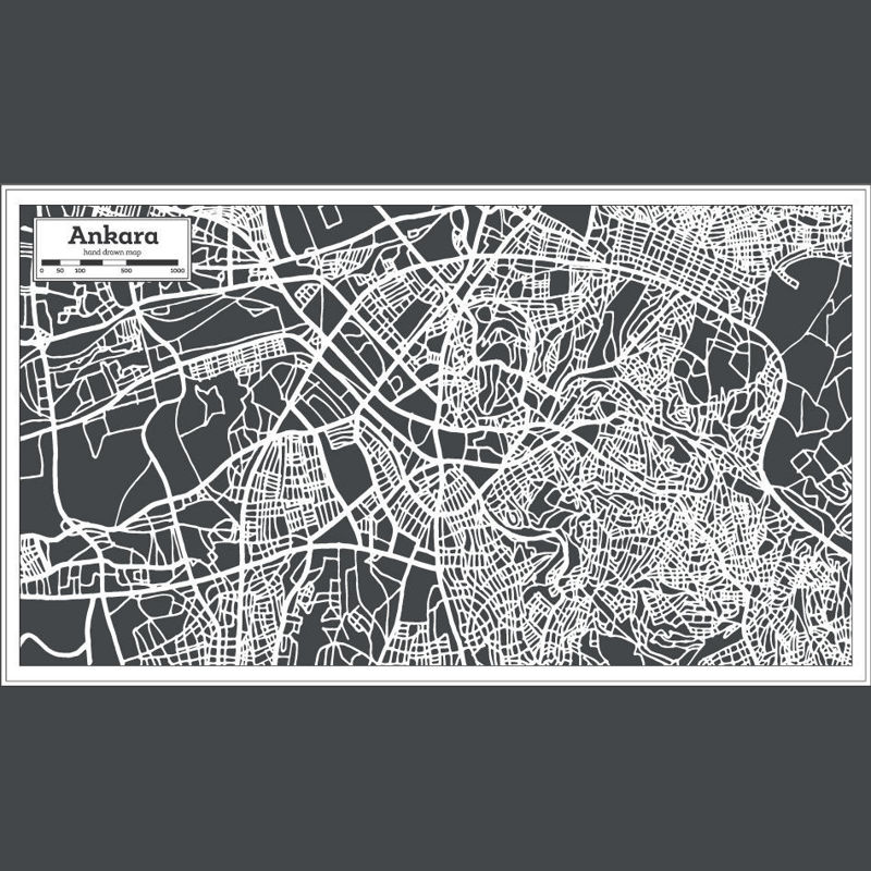 Hand Drawn Ankara Map AI