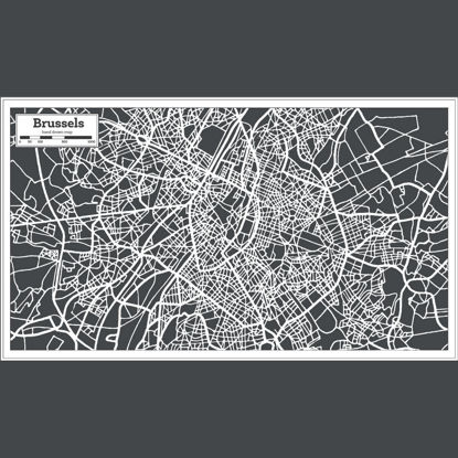 Hand Drawn Brussels Map AI Vector