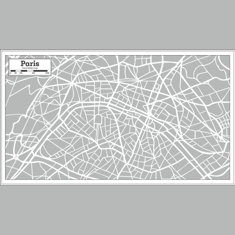 Hand Drawn Paris Map AI