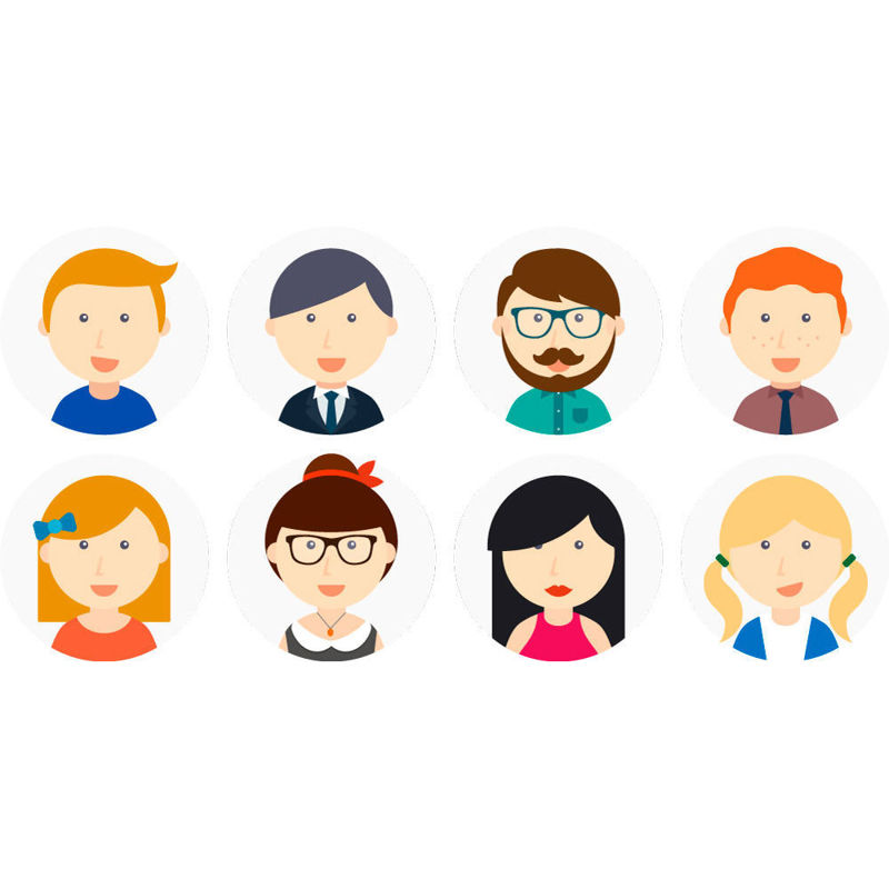 8 People Icons AI vector