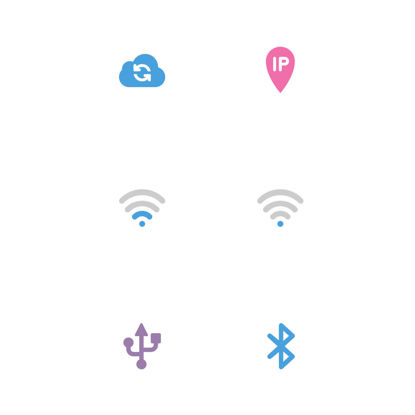 Wifi Cloud Bt Ip Icons AI Vector