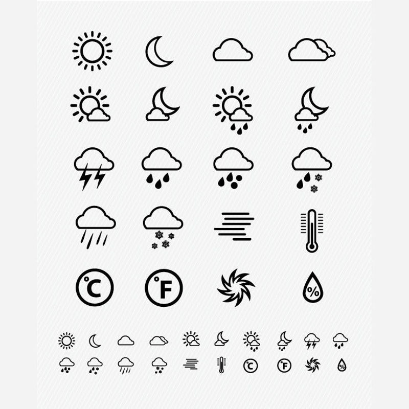 Weather Icons 4 AI Vector