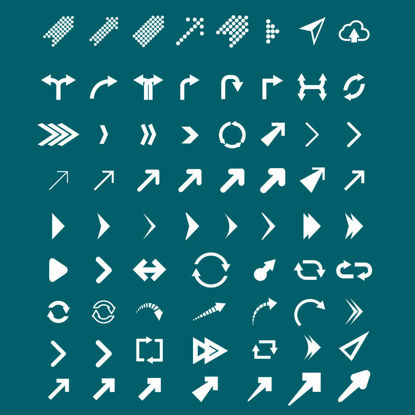 White Arrows Icons AI vector