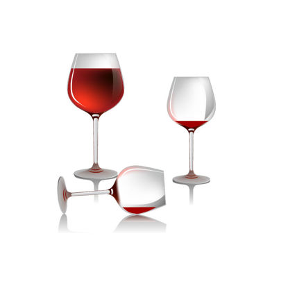 Фотореалистично графично оформление на стъклото за вино AI Vector