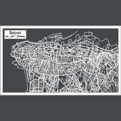 Hand Drawing Beirut Map AI Vector