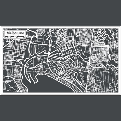 Melbourne Hand Drawing Map AI Vector