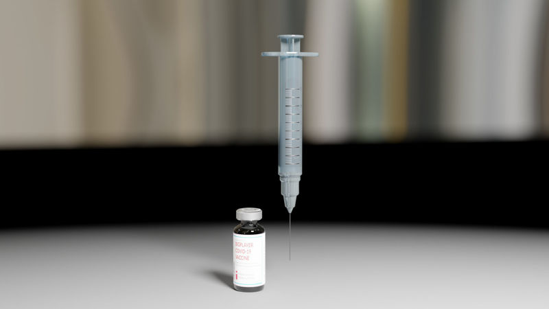 Vaccine vial and syringe 3d model