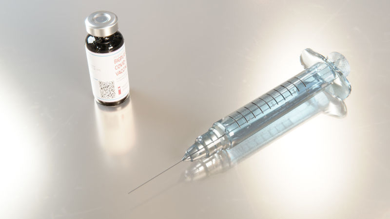Vaccine vial and syringe 3d model