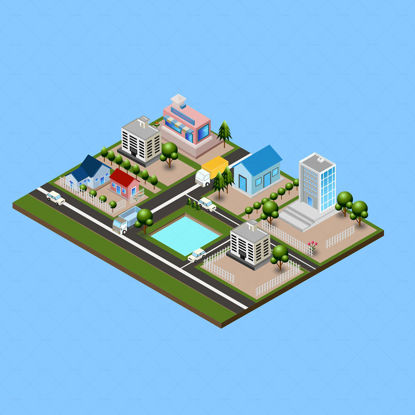 Isometric city illustration