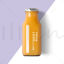 Orange juice drink glass bottle packaging mockup