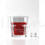 Restaurant transparent red juice glass VI mockup