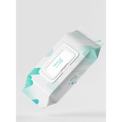 Restaurant wet tissue VI packaging mockup