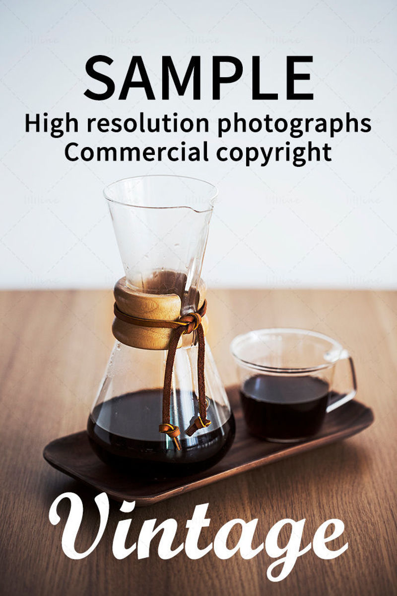 Commercial copyright high definition photos-Drip coffee in filter-drip coffeemaker Chemex