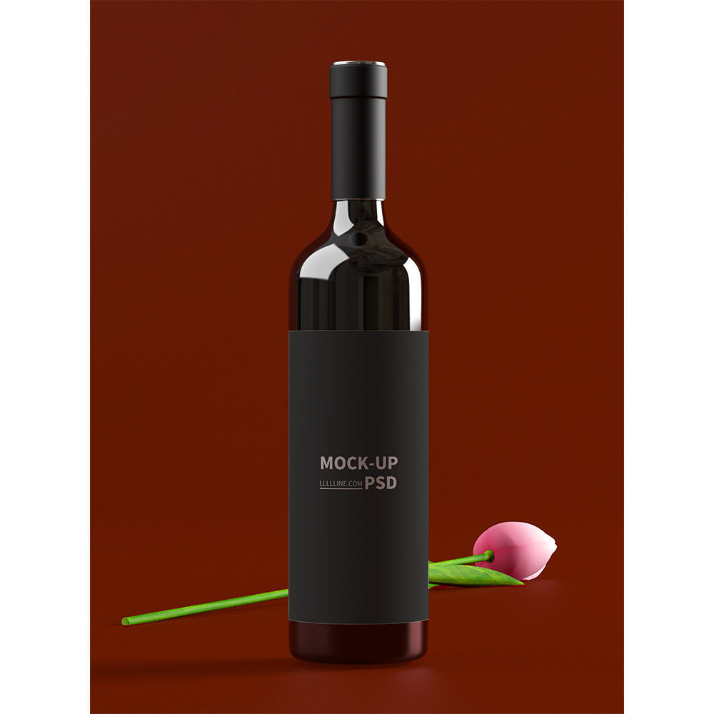 Restaurant Wine Bottle Sticker Mockup