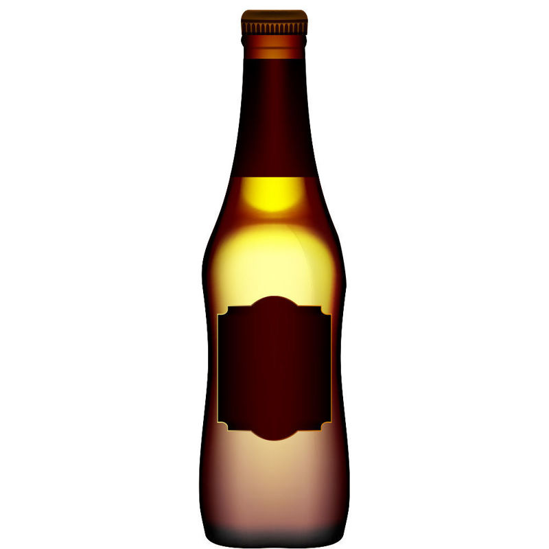 restaurant Brown glass beer bottle vector