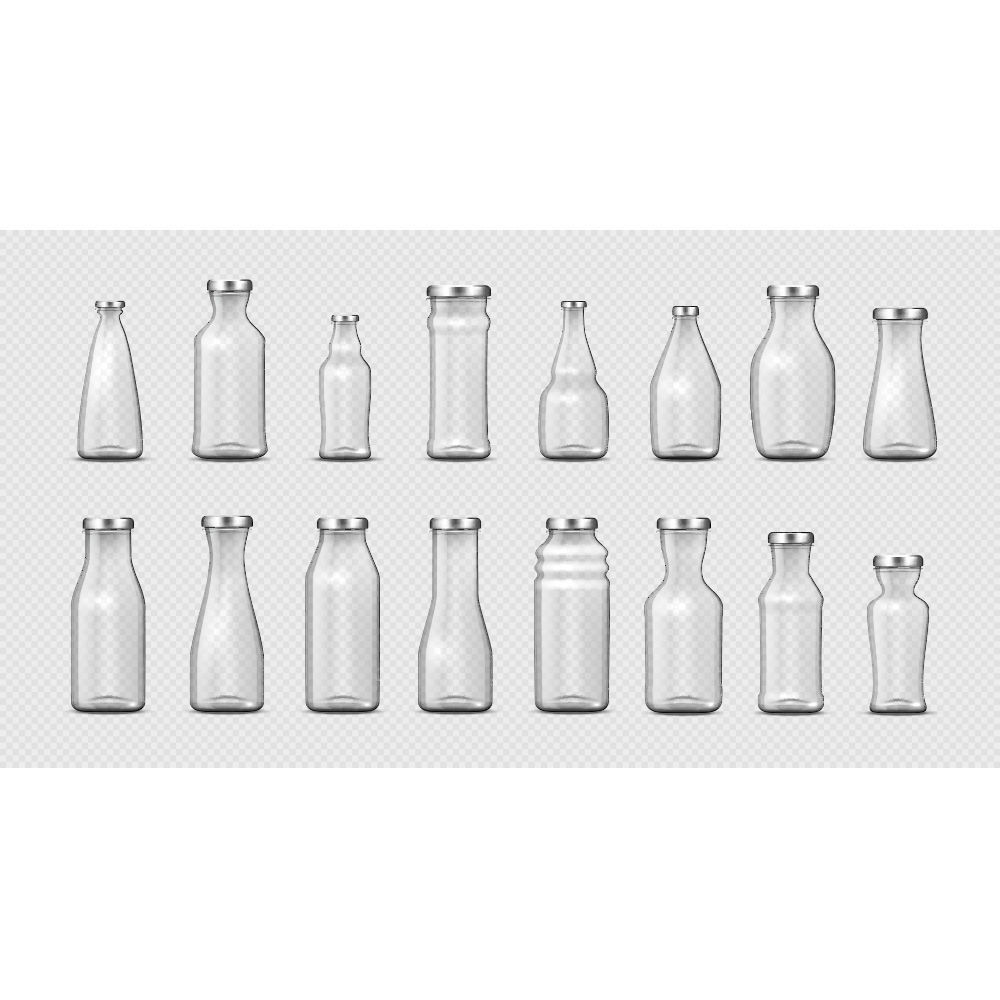 Vector Glass Bottles Milk Bottles Cold Coffee Bottles And Juice Bottles