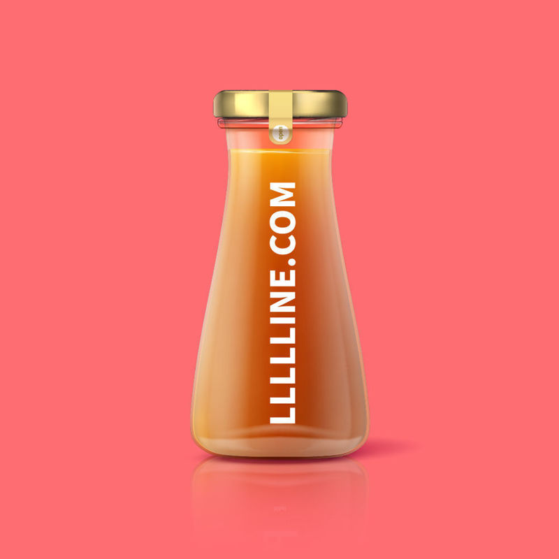 Vector graphics of juice bottles with different colors