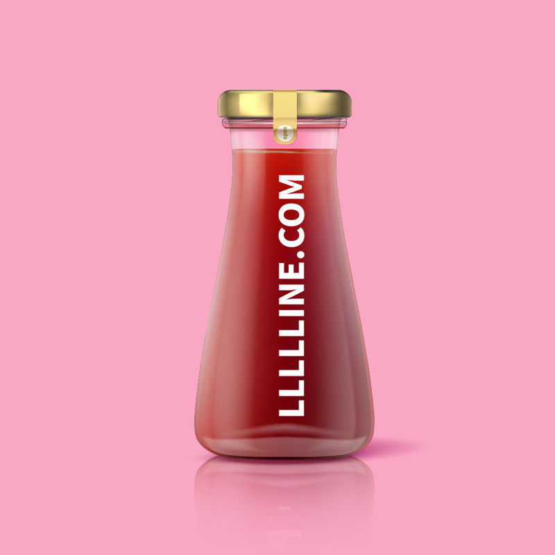 Vector graphics of juice bottles with different colors