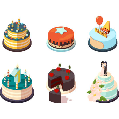 cake, bakery food, cream cake, chocolate cherry vector
