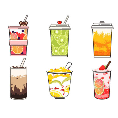 Cartoon hand drawn beverage juice vector