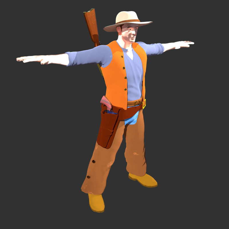 牛仔优化的3D西方角色模型