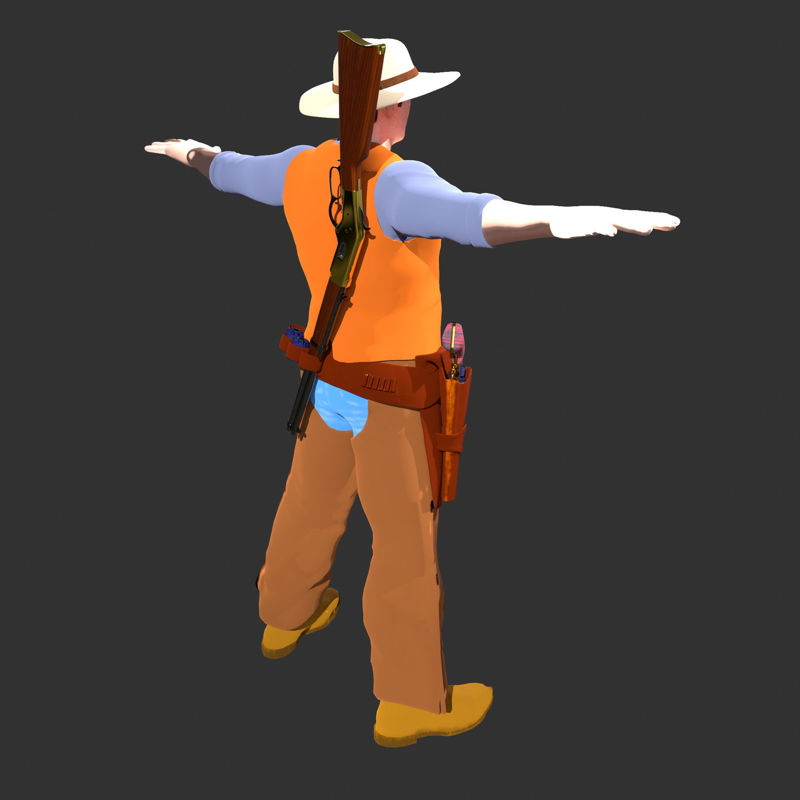 Modèle de personnage occidental 3D optimisé COWPUNCHER