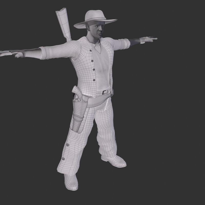 牛仔优化的3D西方角色模型