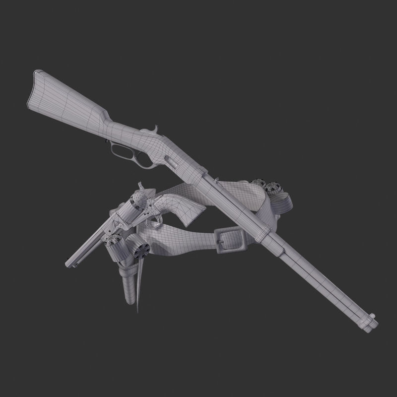 HANDY IRON Optimized Western Guns 3D Model