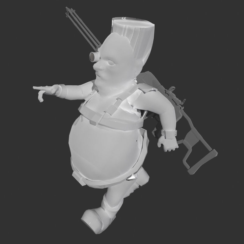 太空战士01：控制器优化的角色3D模型