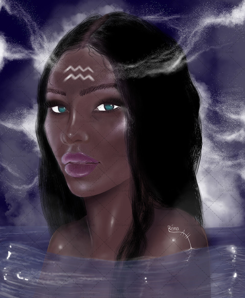 Aquarius Girl Digital drawing