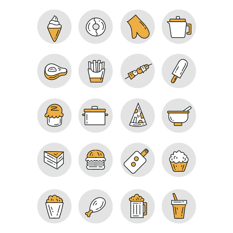 Flat kitchen supplies icon vector