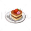 Strawberry fruit cake vector