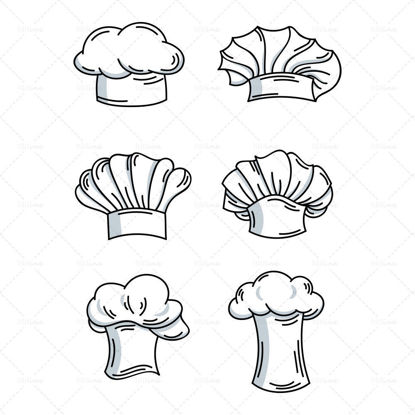 Vector restaurant chef hat line drawing