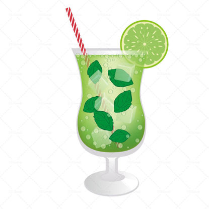 Vector summer lime drink beverage
