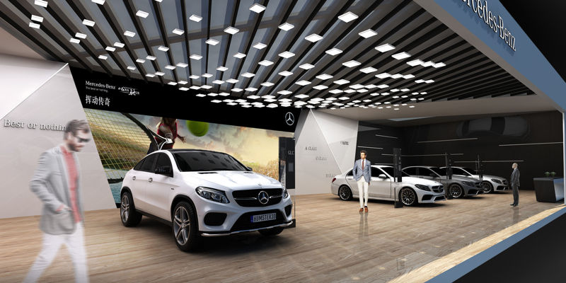 Benz booth exhibition 3d scene