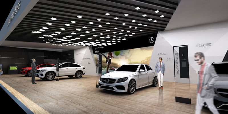 Benz booth exhibition 3d scene